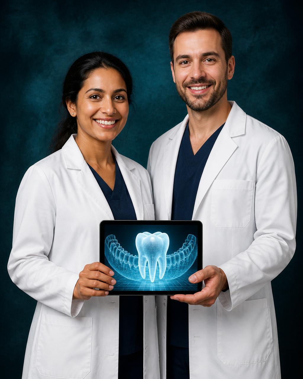 A diverse team of oral health professionals